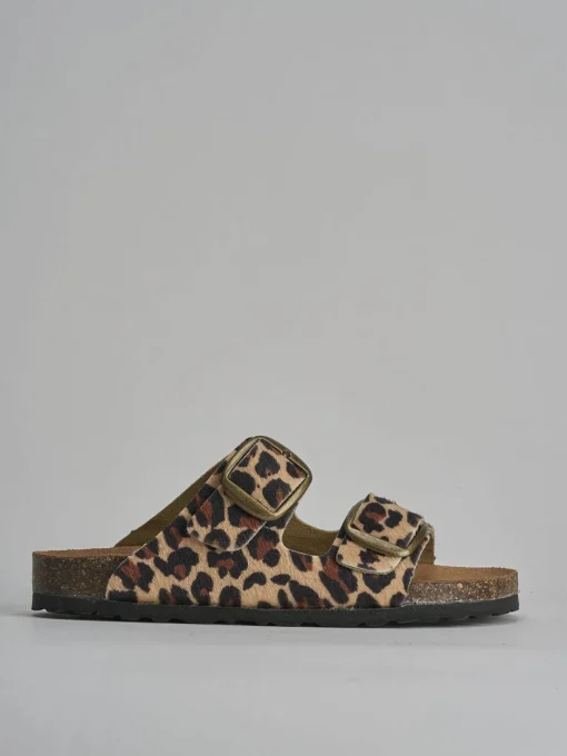 Ciabatta tacco 1 cm multicolor pelle
