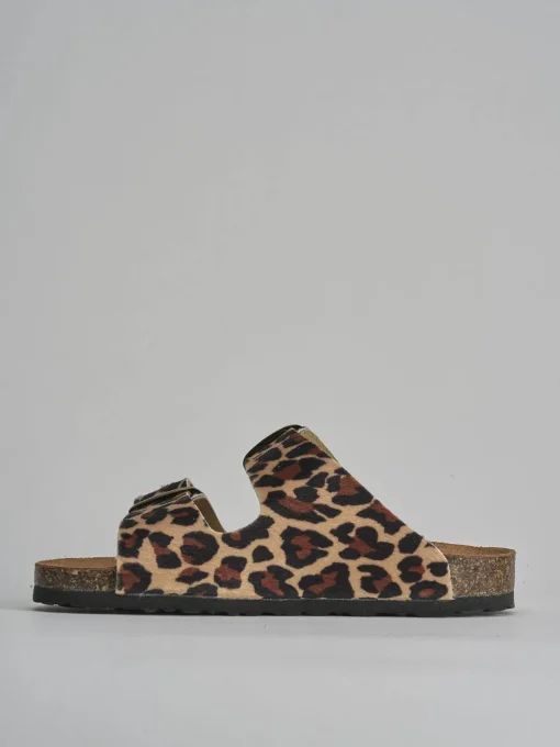 Ciabatta tacco 1 cm multicolor pelle