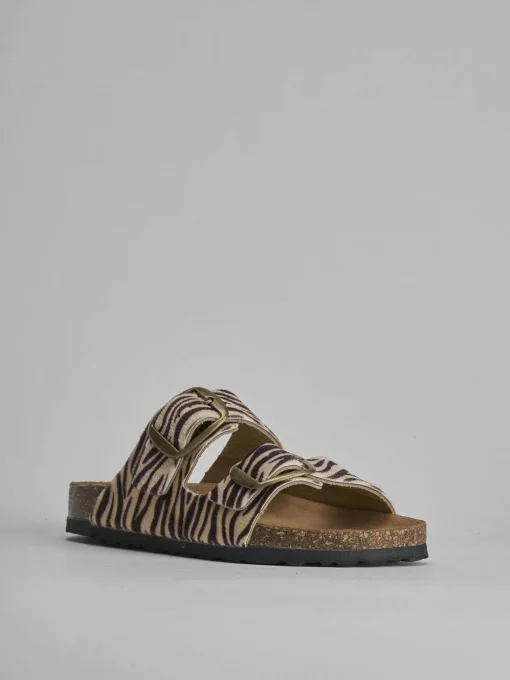 Ciabatta tacco 1 cm multicolor pelle