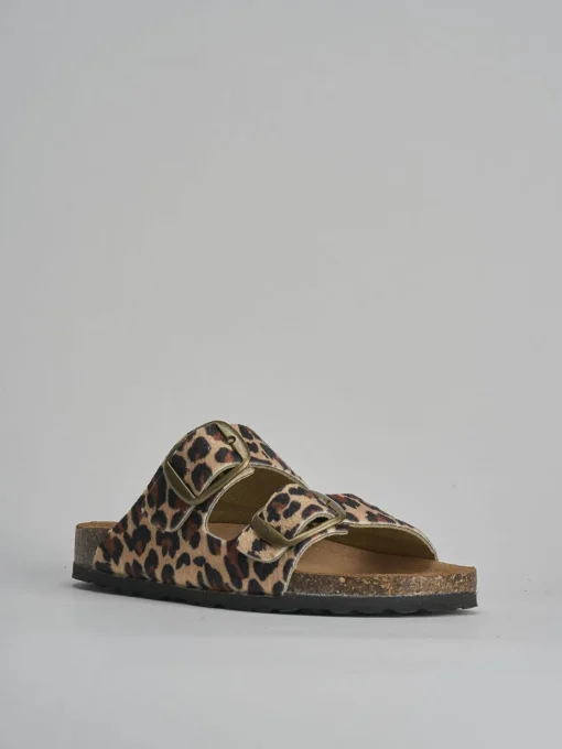 Ciabatta tacco 1 cm multicolor pelle