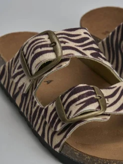 Ciabatta tacco 1 cm multicolor pelle