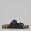 Ciabatta tacco 1 cm nero camoscio