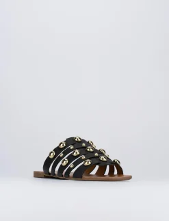 Ciabatta tacco 1 cm nero pelle