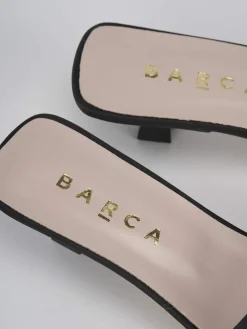 Ciabatta tacco 3 cm nero raso