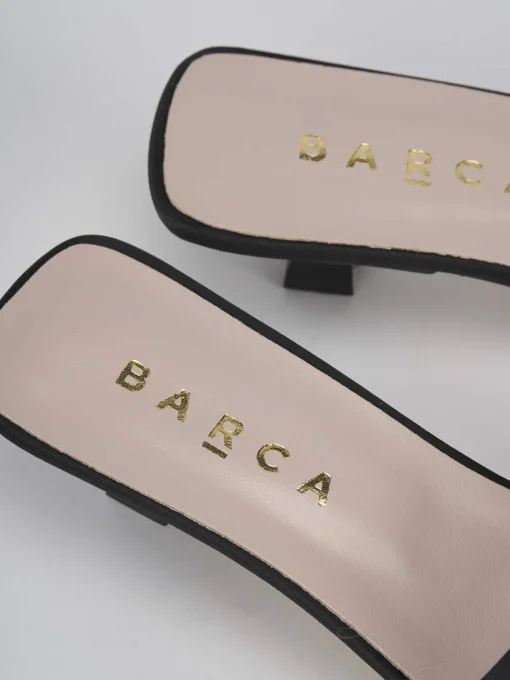 Ciabatta tacco 3 cm nero raso