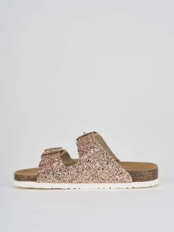 Ciabatta tacco 1 cm rosa glitter