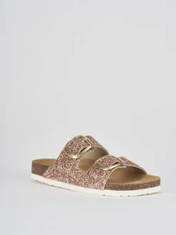 Ciabatta tacco 1 cm rosa glitter