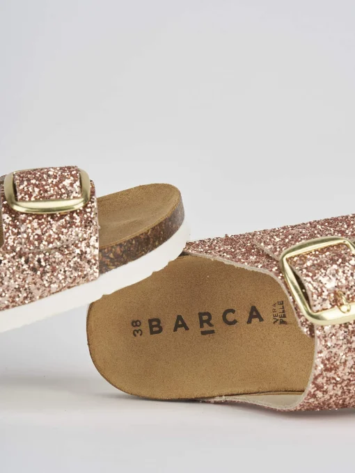 Ciabatta tacco 1 cm rosa glitter