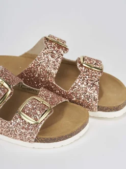 Ciabatta tacco 1 cm rosa glitter