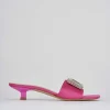 Ciabatta tacco 3 cm rosa raso