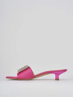 Ciabatta tacco 3 cm rosa raso