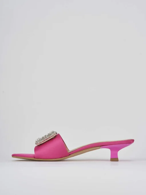 Ciabatta tacco 3 cm rosa raso