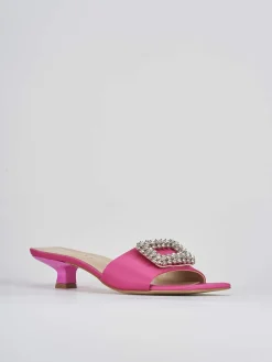 Ciabatta tacco 3 cm rosa raso
