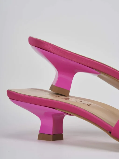 Ciabatta tacco 3 cm rosa raso