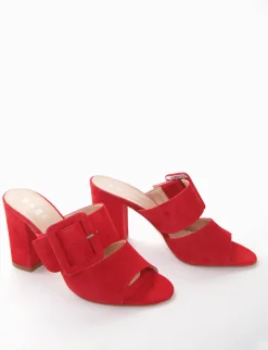 ciabatta tacco 8 cm rosso