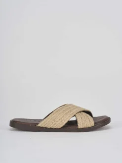 Ciabatta tacco 1cm beige pelle