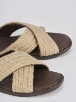 Ciabatta tacco 1cm beige pelle