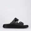 Ciabatta zeppa 2 cm nero pelle