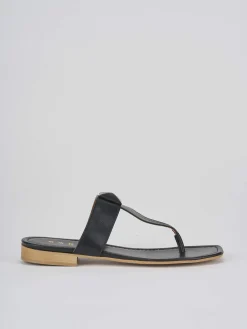 Ciabatte infradito tacco 1cm nero pelle