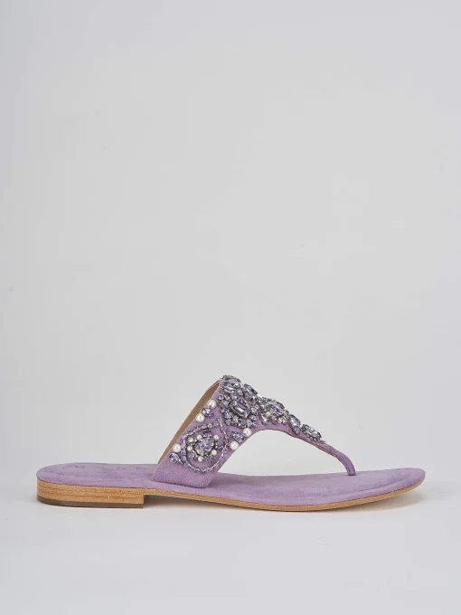 Ciabatte infradito tacco 1cm rosa camoscio
