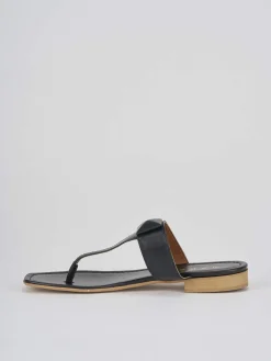 Ciabatte infradito tacco 1cm nero pelle