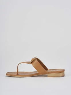Ciabatte infradito tacco 1cm marrone pelle