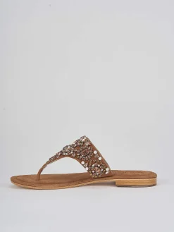 Ciabatte infradito tacco 1cm marrone camoscio