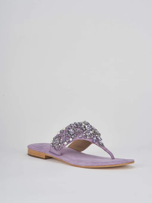 Ciabatte infradito tacco 1cm rosa camoscio