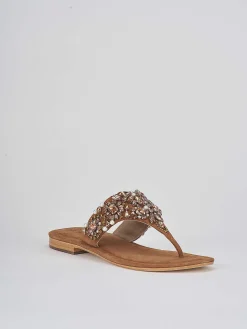 Ciabatte infradito tacco 1cm marrone camoscio