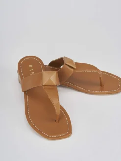 Ciabatte infradito tacco 1cm marrone pelle
