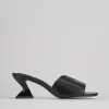 Ciabatte tacco 6cm nero pelle