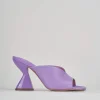 Ciabatte tacco 9cm viola pelle
