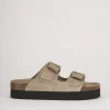 Ciabatte tacco 2cm camoscio beige
