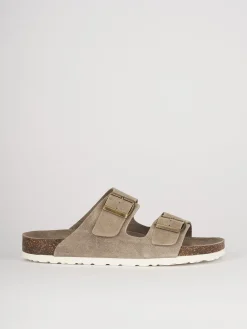 Ciabatte tacco 1cm camoscio beige