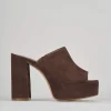 Ciabatte tacco 11cm camoscio testa