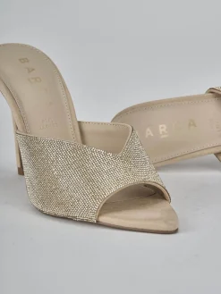 Ciabatte tacco 10cm camoscio beige