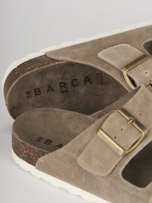 Ciabatte tacco 1cm camoscio beige
