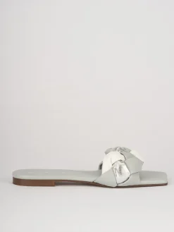 Ciabatte tacco 1cm pelle azzurro