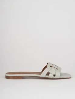 Ciabatte tacco 1cm pelle azzurro