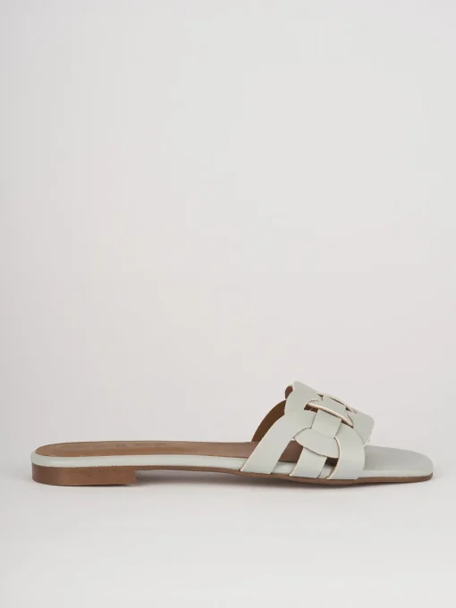 Ciabatte tacco 1cm pelle azzurro