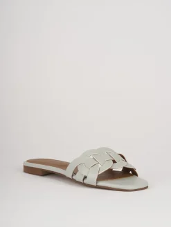 Ciabatte tacco 1cm pelle azzurro