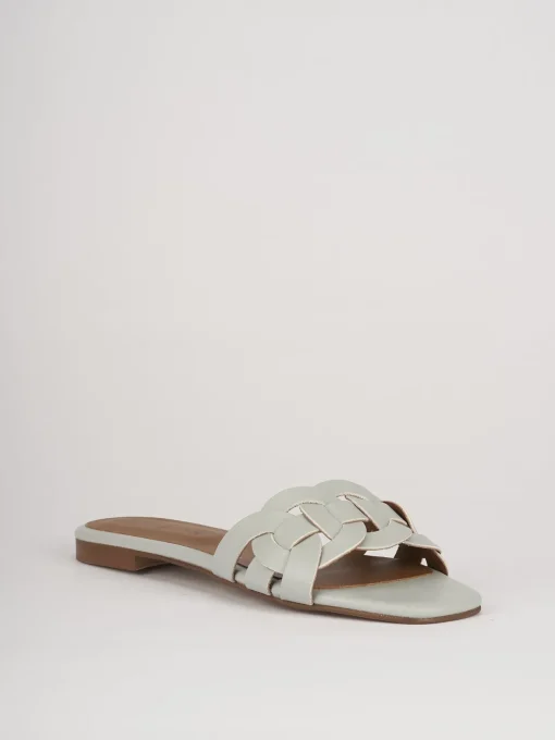 Ciabatte tacco 1cm pelle azzurro