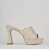 Ciabatte tacco 11cm pelle beige