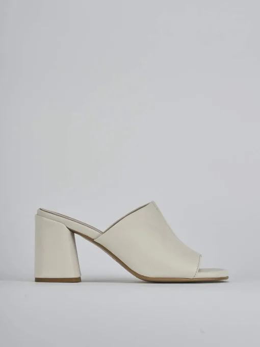 Ciabatte tacco 7cm pelle bianco