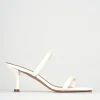 Ciabatte tacco 5cm pelle bianco