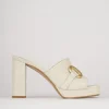 Ciabatte tacco 9cm pelle bianco