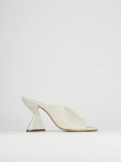 Ciabatte tacco 10cm pelle bianco