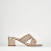 Ciabatte tacco 5cm pelle bronzo