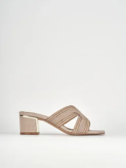 Ciabatte tacco 5cm pelle bronzo