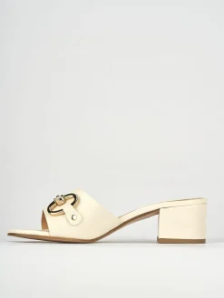 Ciabatte tacco 5cm pelle bianco